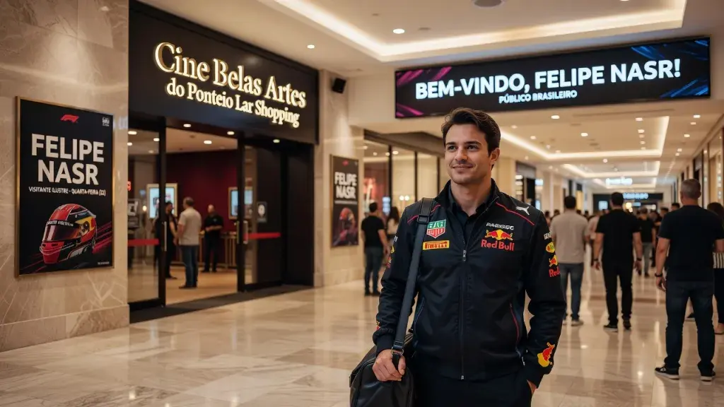 O cinema do Ponteio Lar Shopping, em Belo Horizonte, recebeu nesta quarta-feira (22) um visitante ilustre: Felipe Nasr.